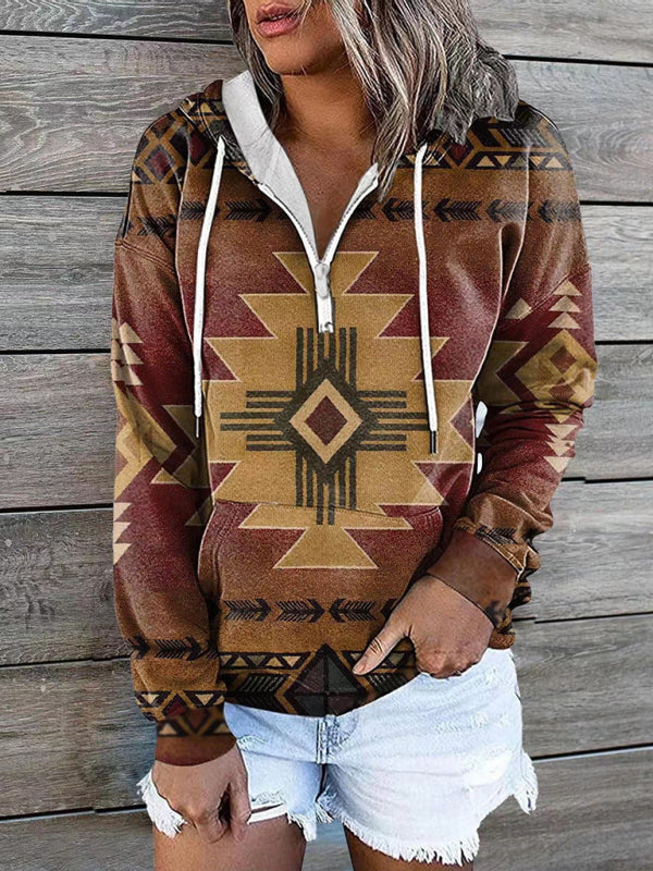 Ethnic Tribal Printed Sweater Hoodie-CALLISTARI