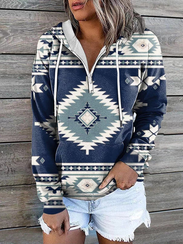 Ethnic Tribal Printed Sweater Hoodie-CALLISTARI