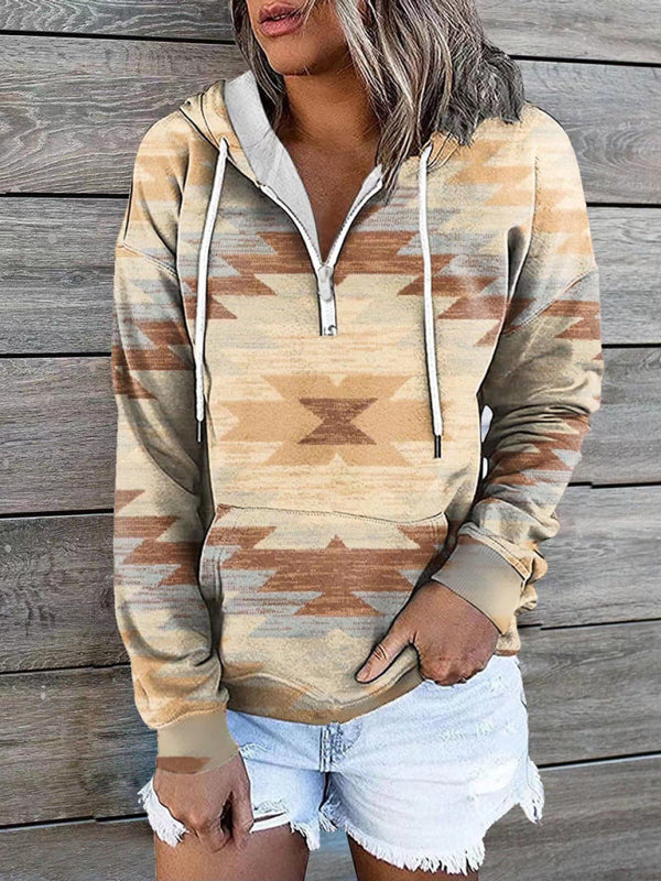 Ethnic Tribal Printed Sweater Hoodie-CALLISTARI
