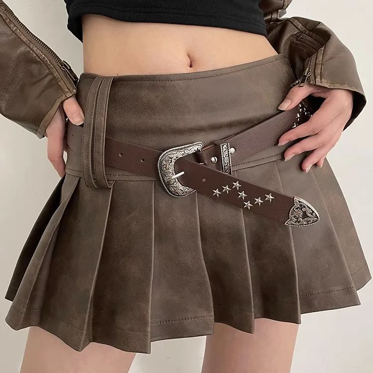 Vintage Star Studded Carved Belt-CALLISTARI