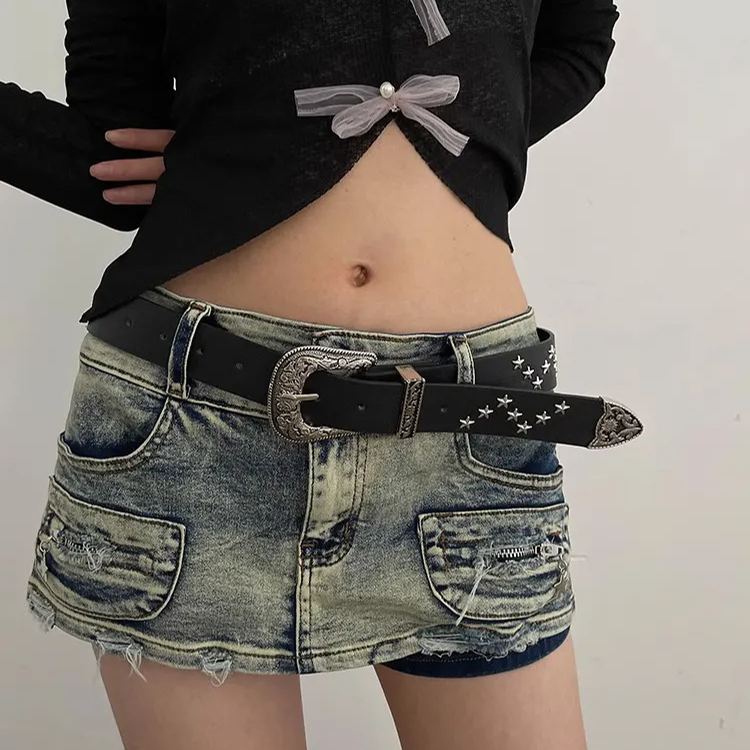 Vintage Star Studded Carved Belt-CALLISTARI