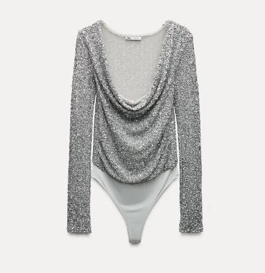 Callistari shiny silver slim fit jumpsuit