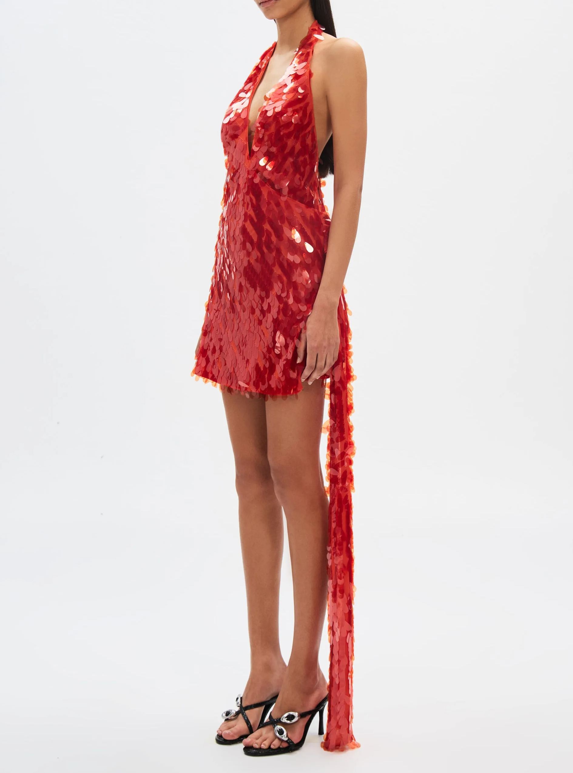 Callistari Ruby ​​Sequin Mini Dress-CALLISTARI