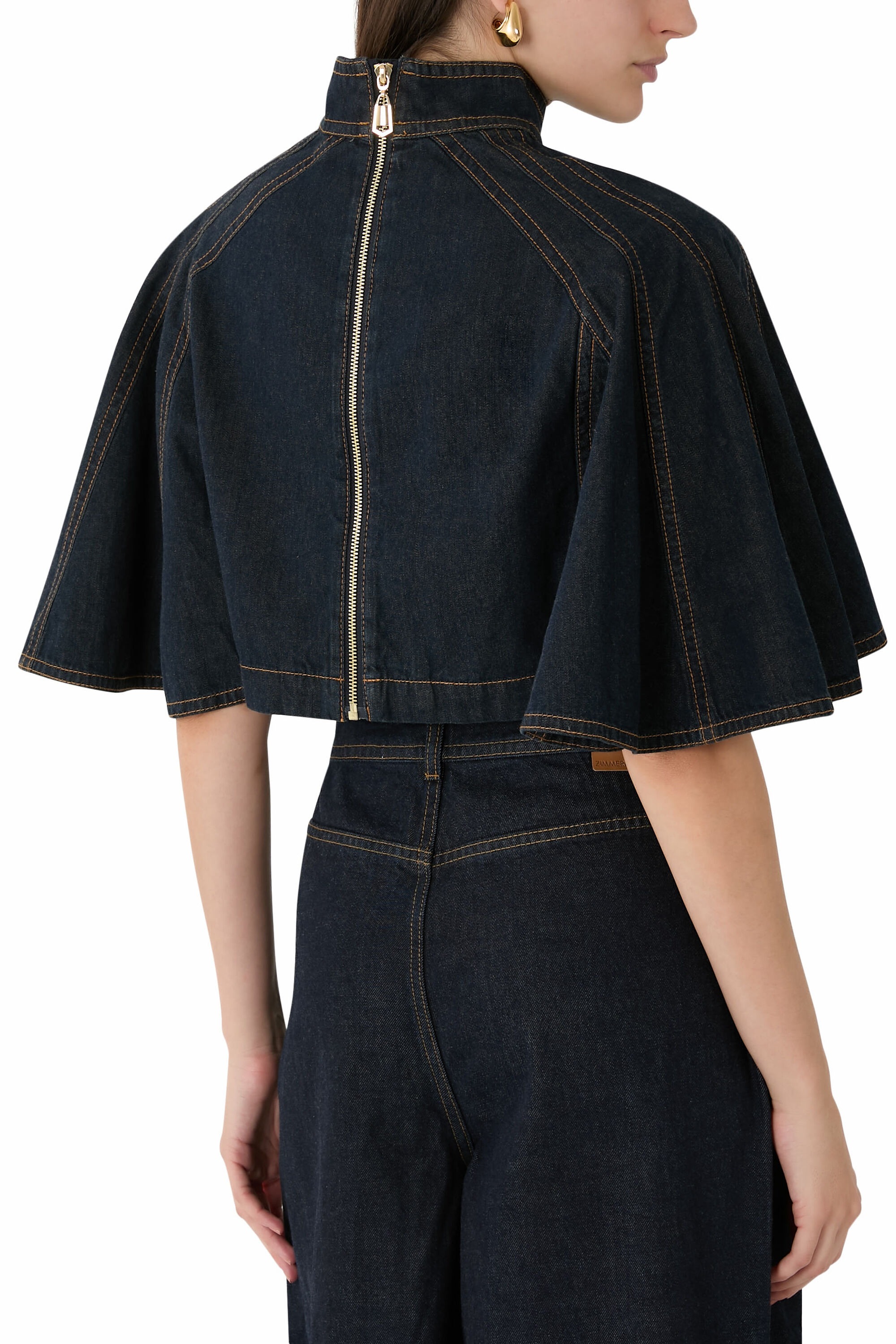  Wash Denim Crop Top & Trousers