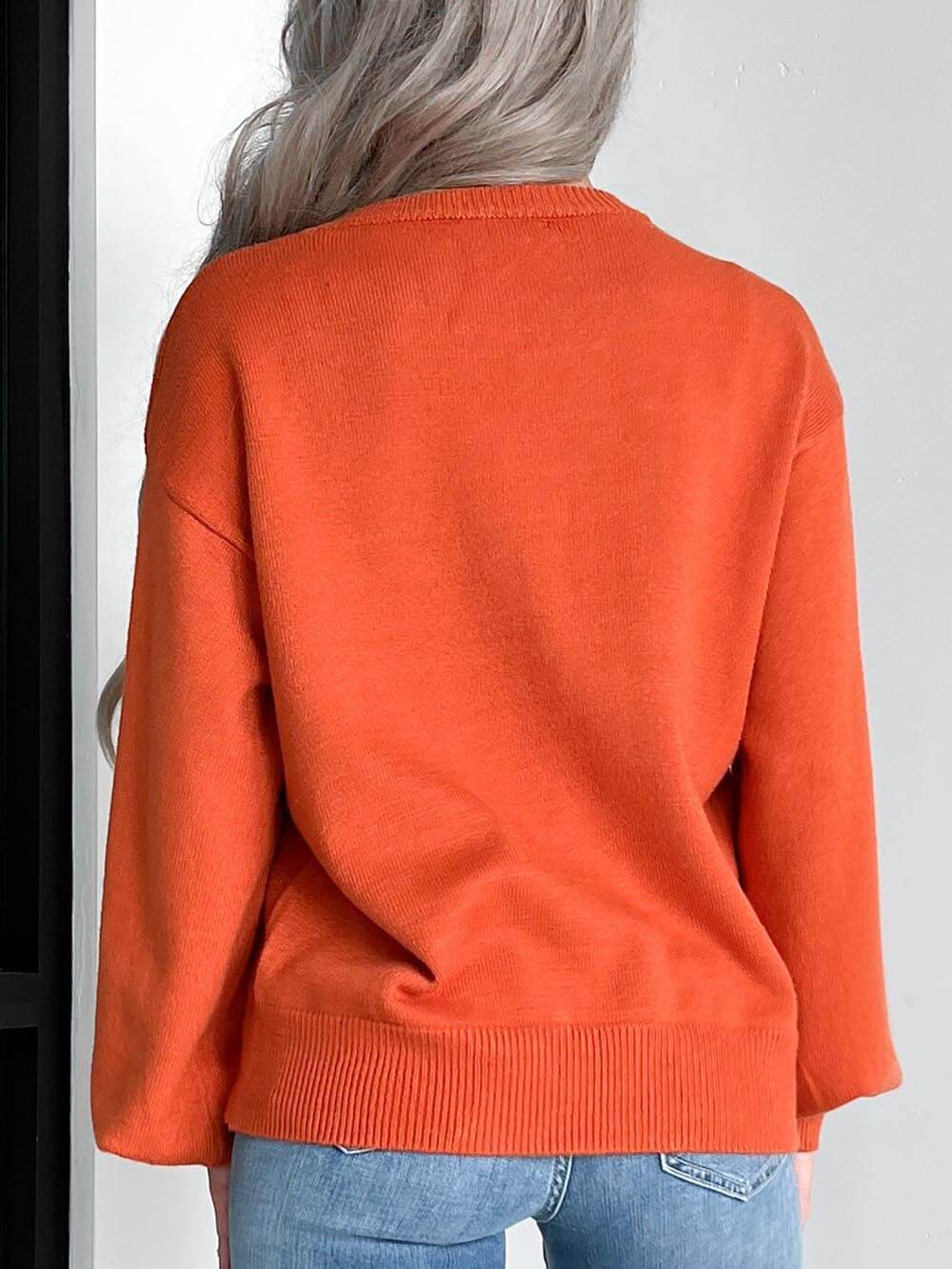 Pumpkins Carvin Knit Halloween Sweater-CALLISTARI