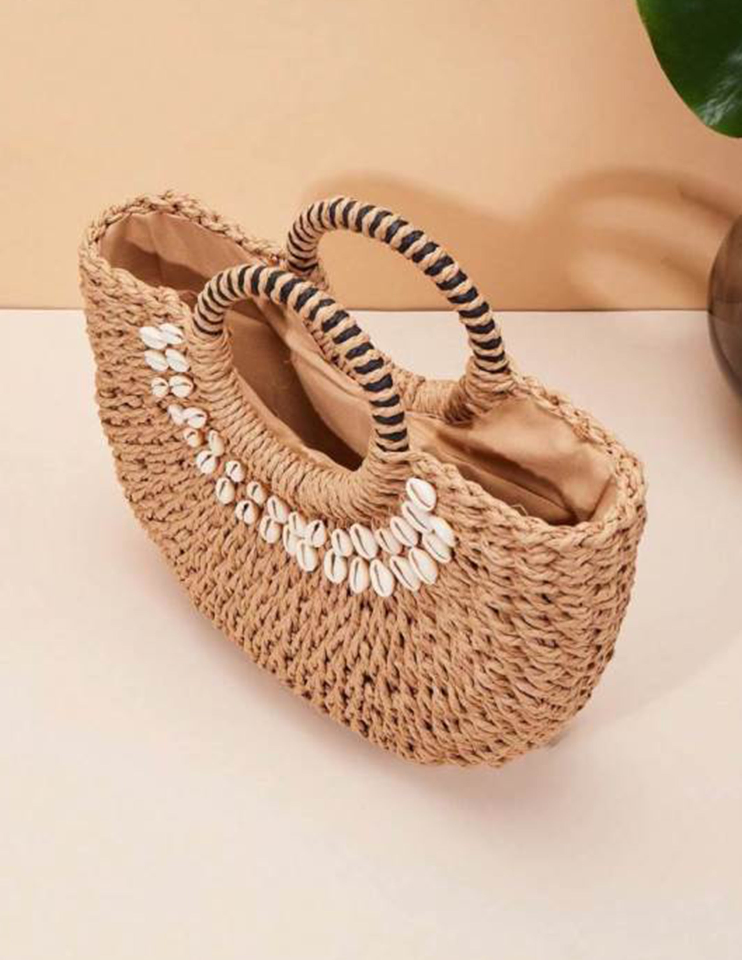Shell Decor Straw Bag-CALLISTARI