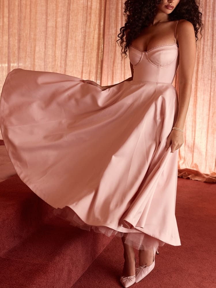 Ballerina Pink Midi Dress-CALLISTARI