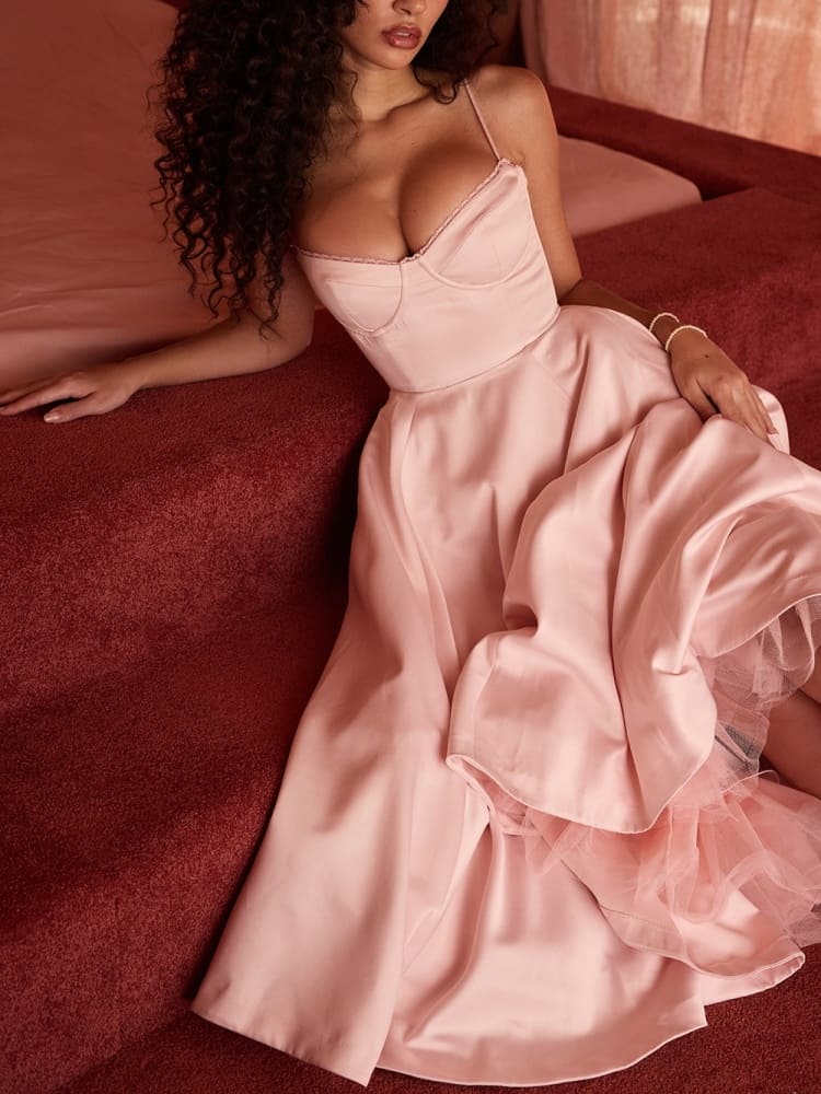 Ballerina Pink Midi Dress-CALLISTARI