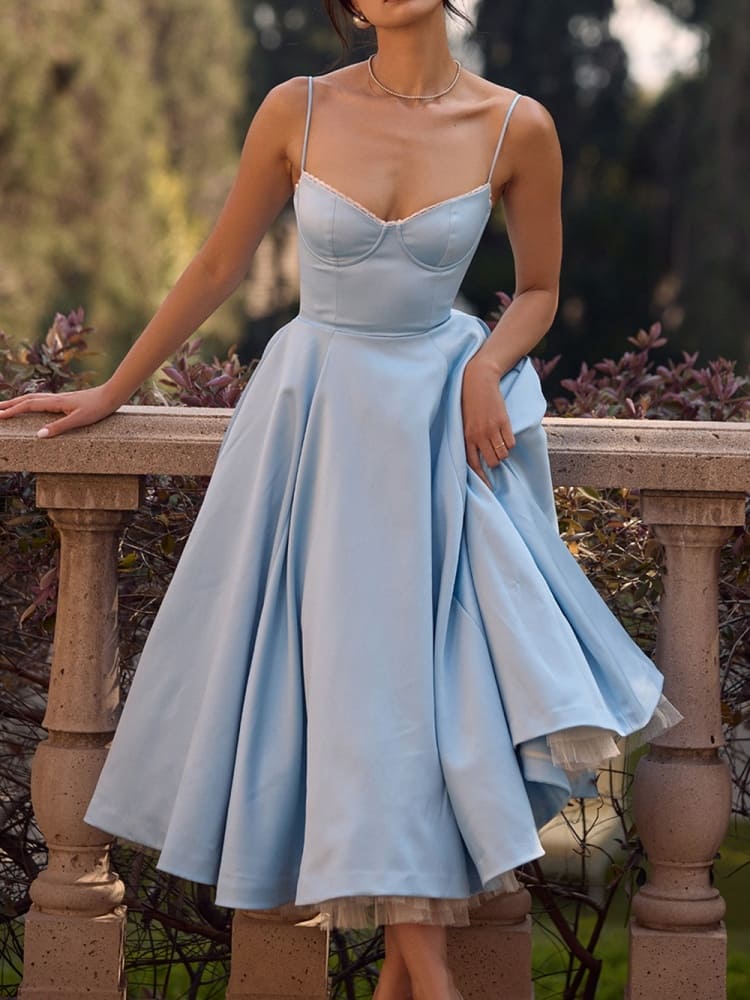 Cinderella Blue Tulle Midi Dress-CALLISTARI