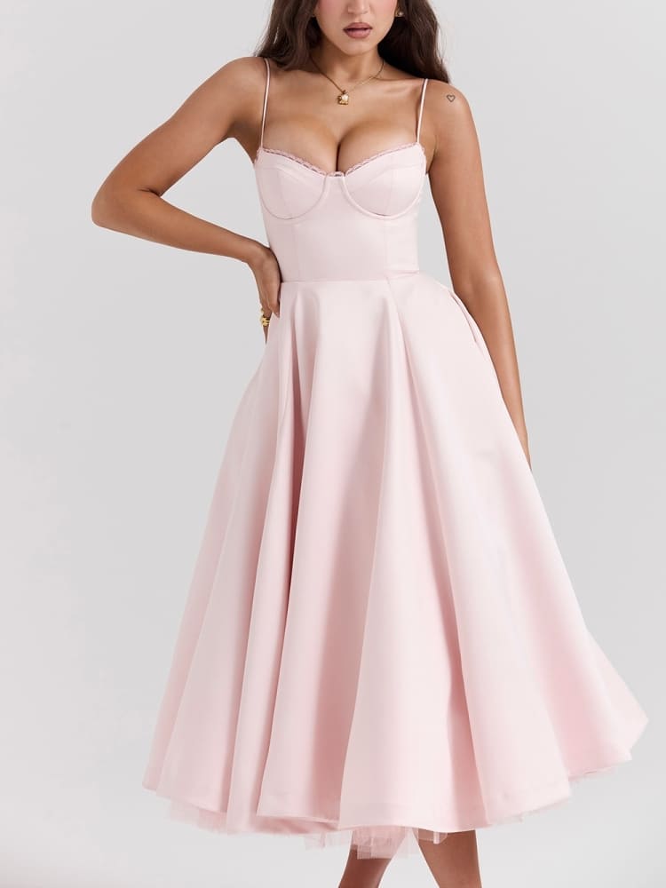 Ballerina Pink Midi Dress-CALLISTARI