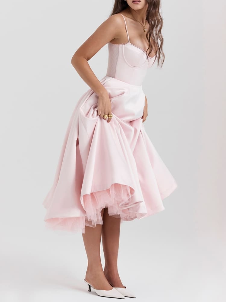 Ballerina Pink Midi Dress-CALLISTARI