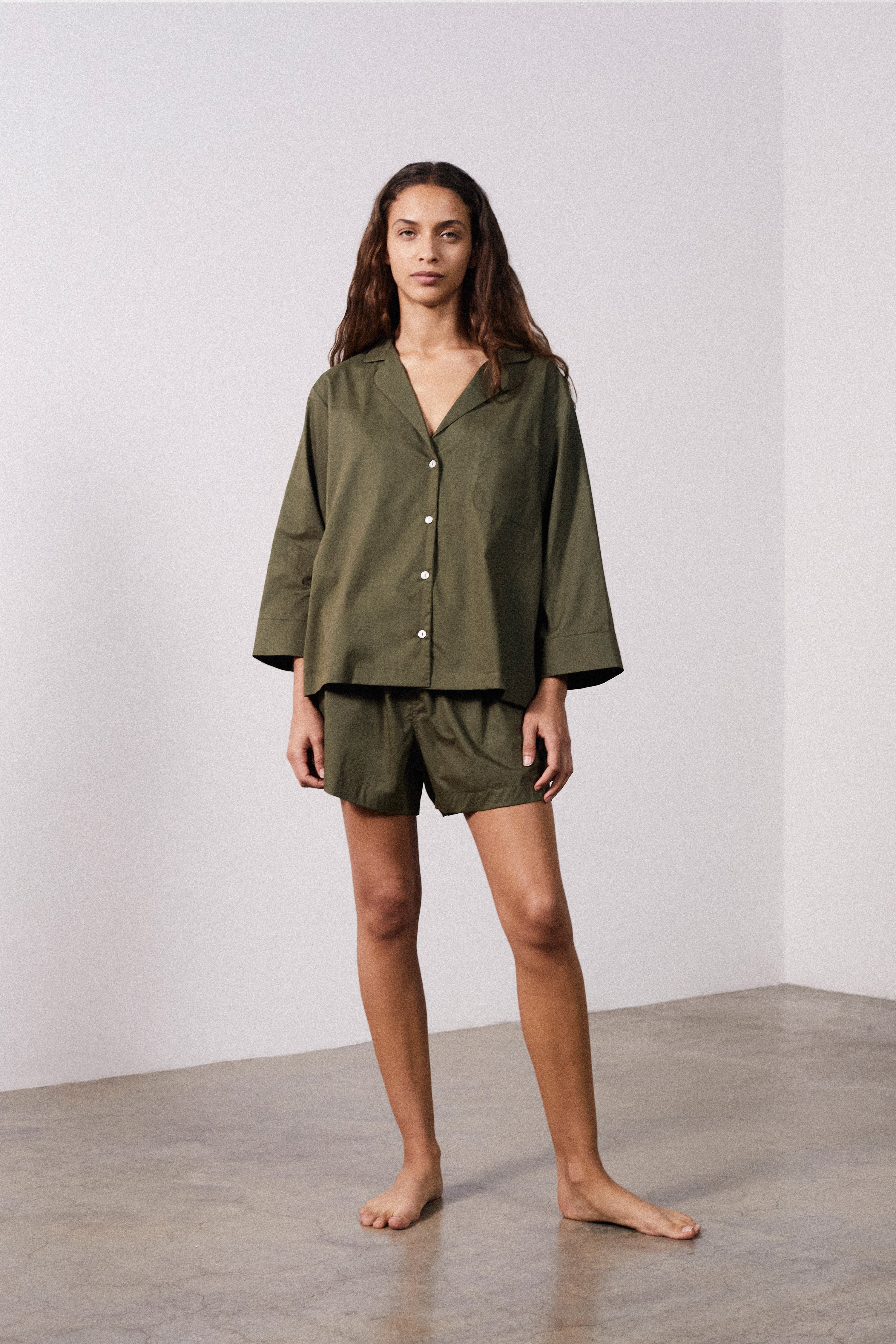 Relaxed Olive Pyjama Short Set-CALLISTARI