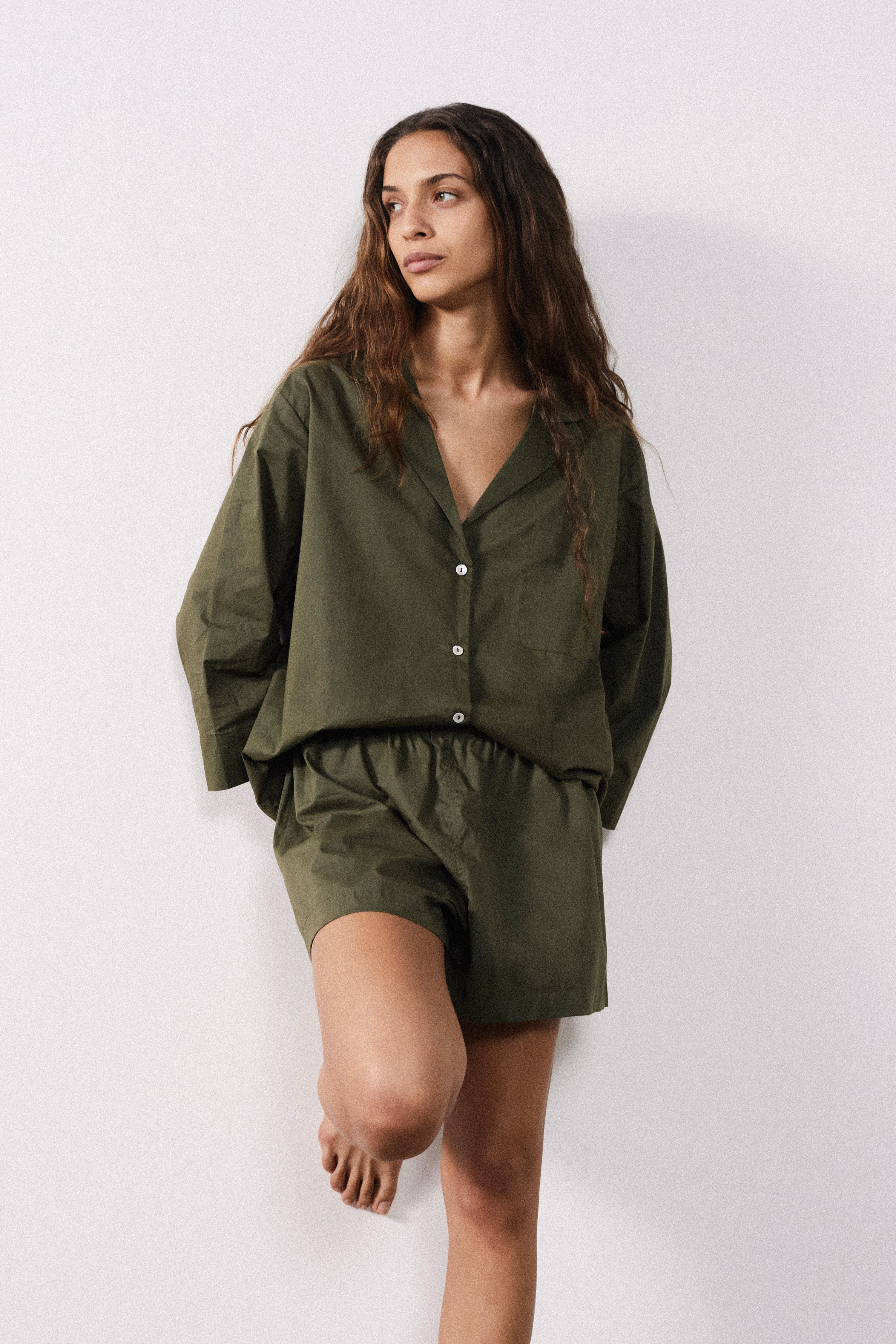 Relaxed Olive Pyjama Short Set-CALLISTARI