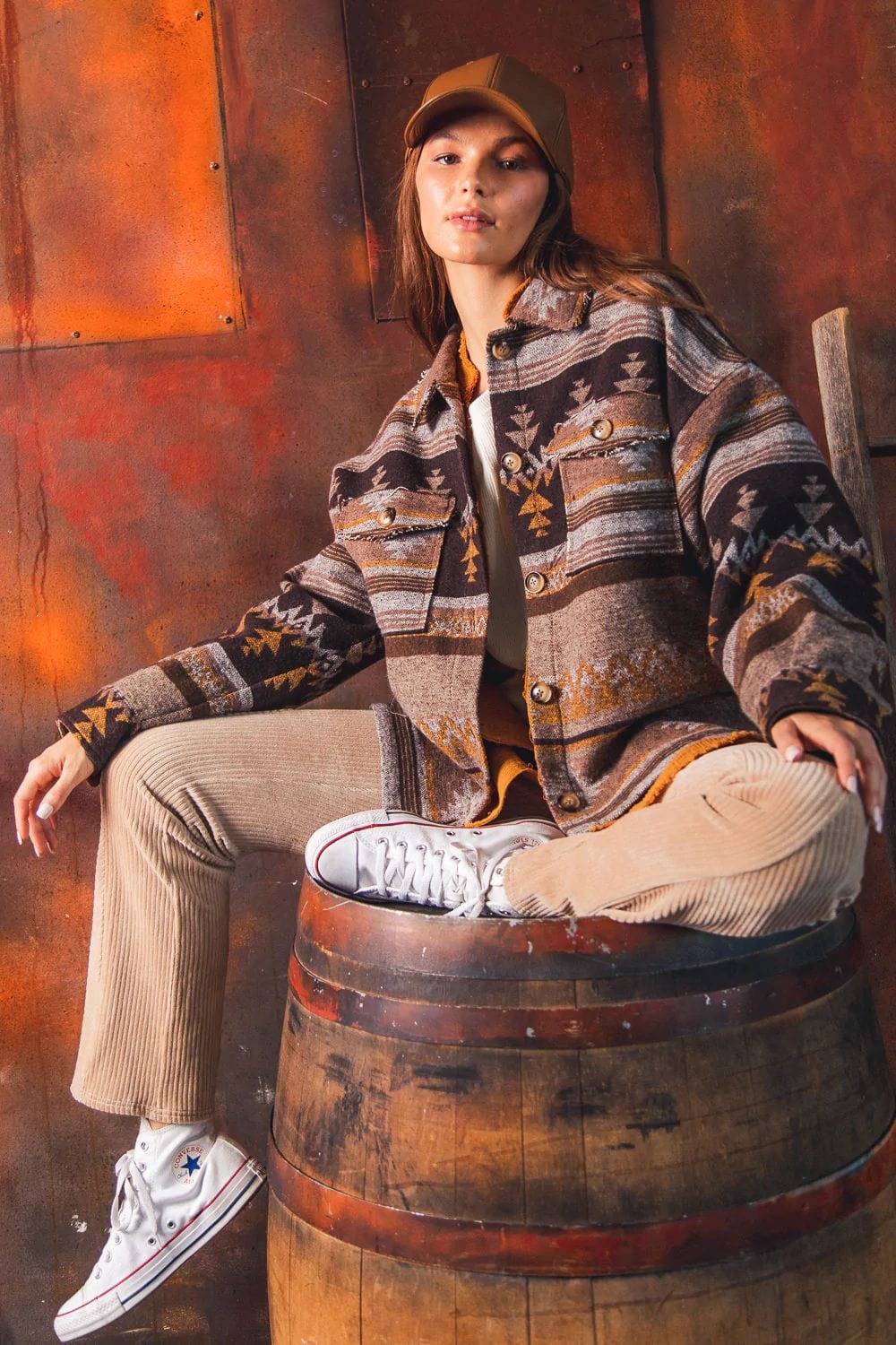Mikaela Brown Aztec Jacket-CALLISTARI