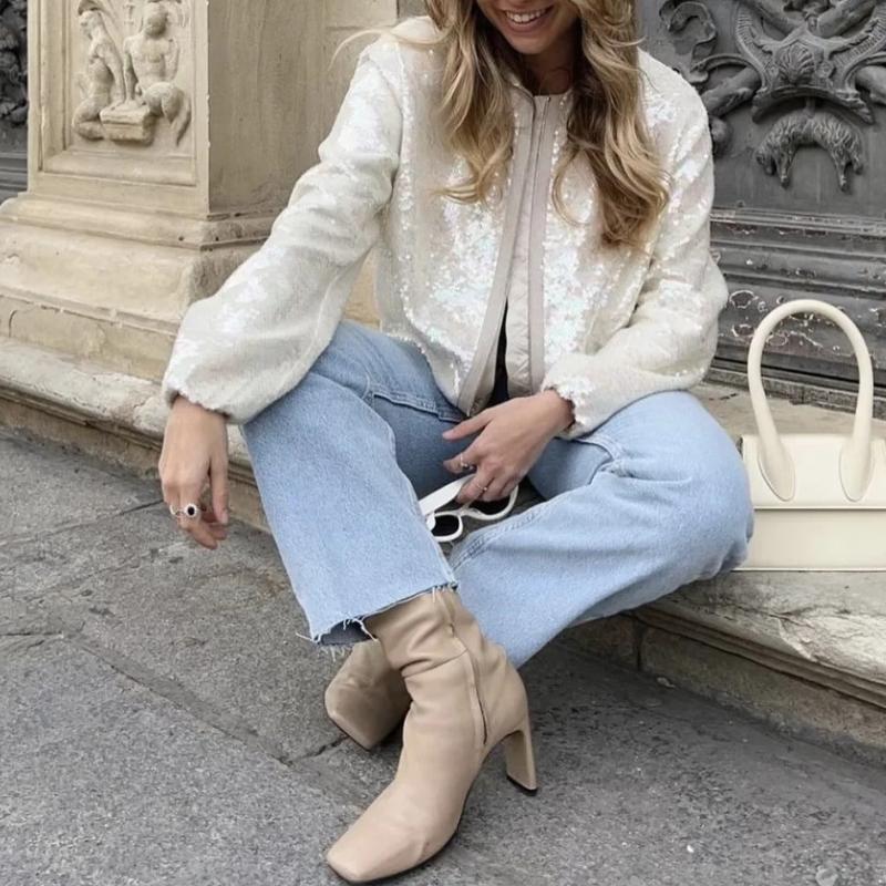 Leocadia - Schicker, modischer, glänzender Bomber-Hauptstraße-Mantel-CALLISTARI