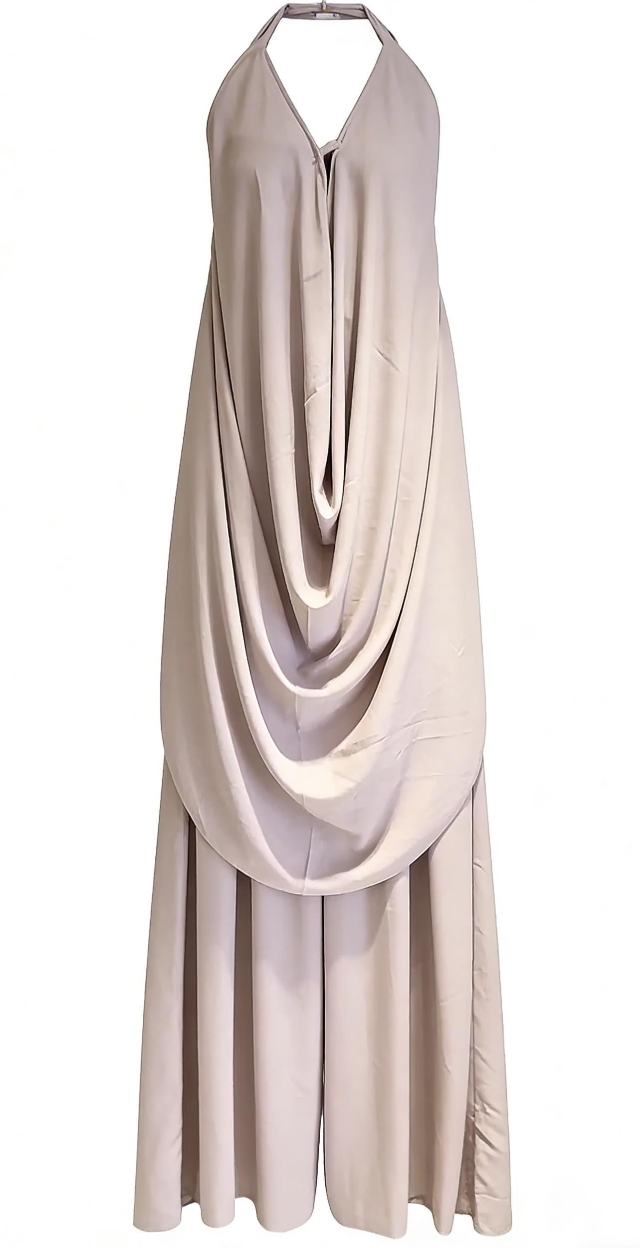 Backless ruffled top and wide-leg pants set