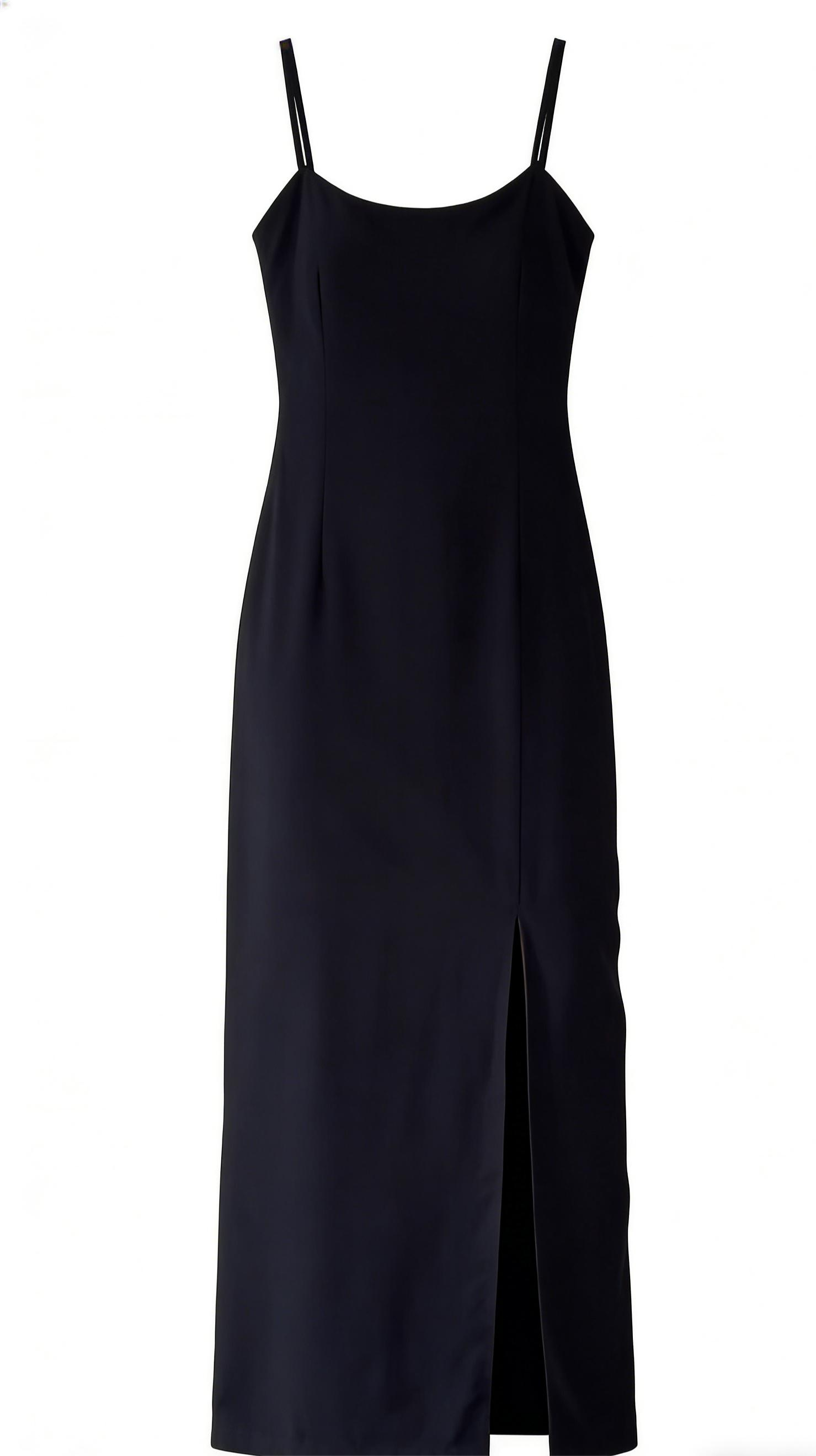 Solid color sleeveless spaghetti strap maxi dress-Trafni