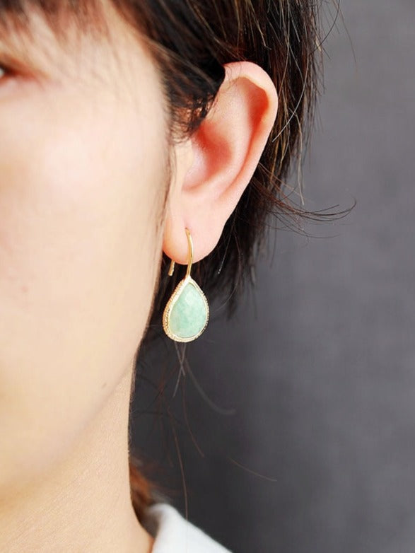 Yuriyawi' Amazonite Drop Earrings-CALLISTARI