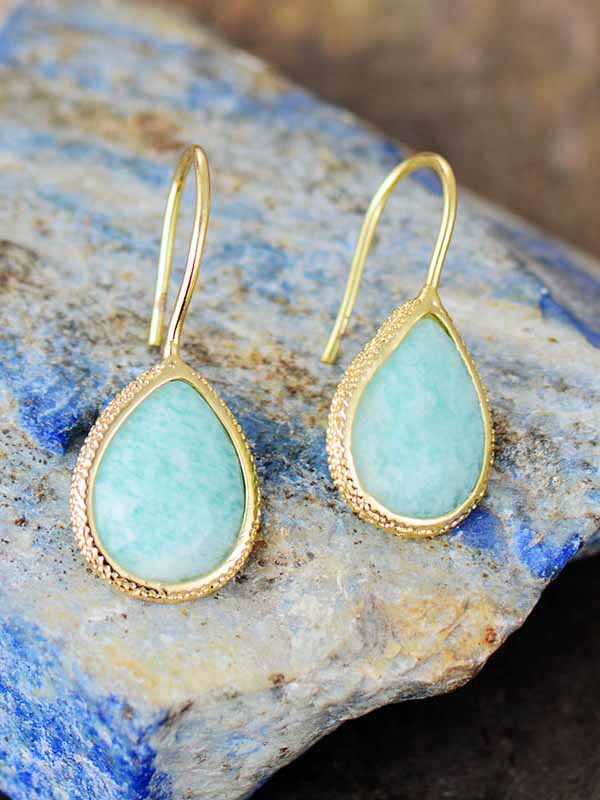 Yuriyawi' Amazonite Drop Earrings-CALLISTARI