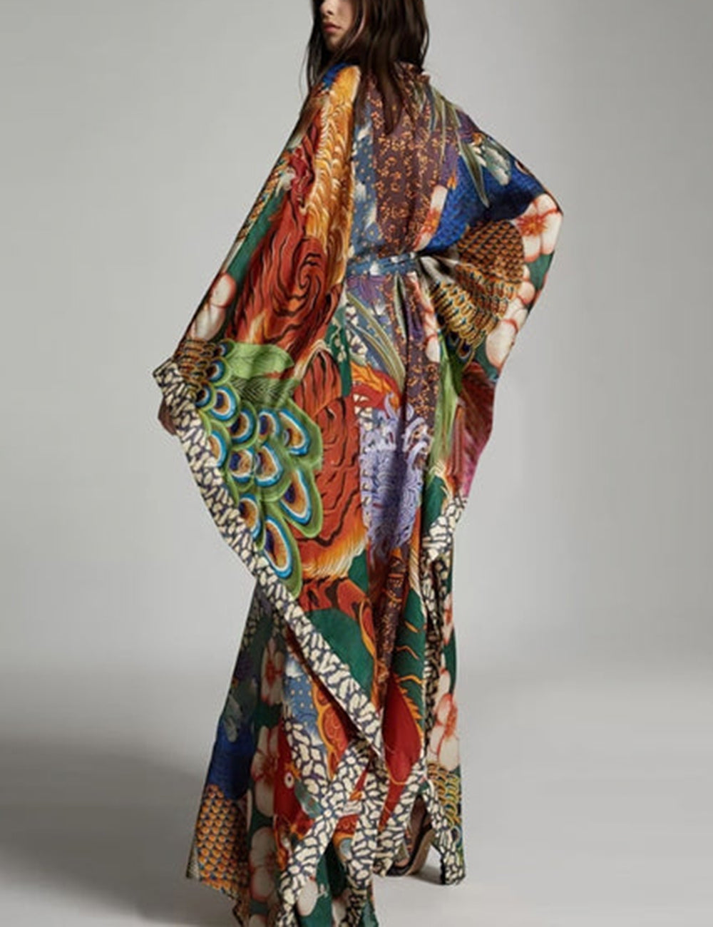 Phoenix Printed With Belt Kimono-CALLISTARI