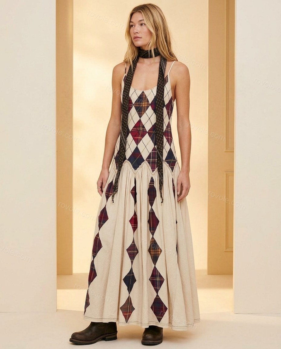 Cream Maxi Open-Back Dress, full-length hero view, by rovole.com