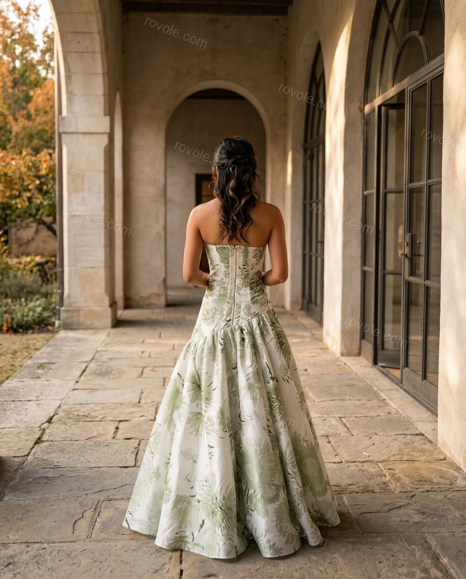 White Floral Maxi Dress, alternate use-case lifestyle view, by rovole.com