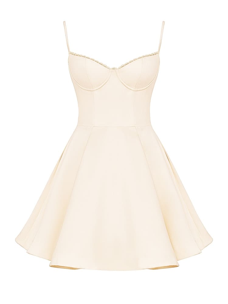 Vintage Cream Tulle Mini Dress-CALLISTARI