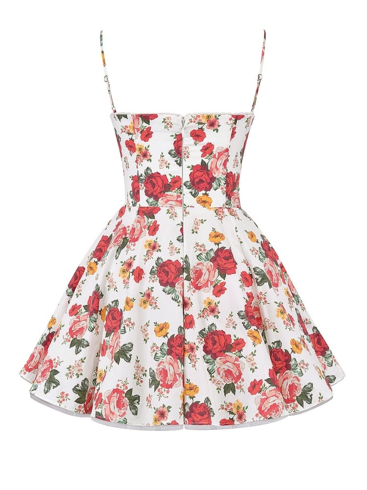 Italian Rose Print Tulle Mini Dress-CALLISTARI