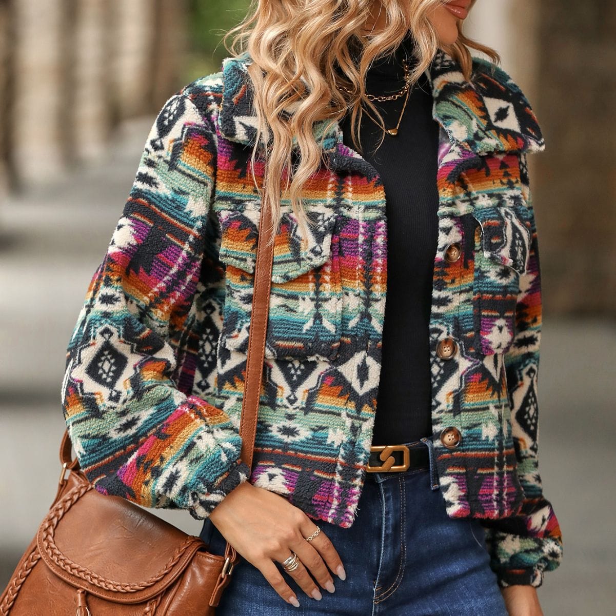 Alessia Aztec Print Jacket-CALLISTARI