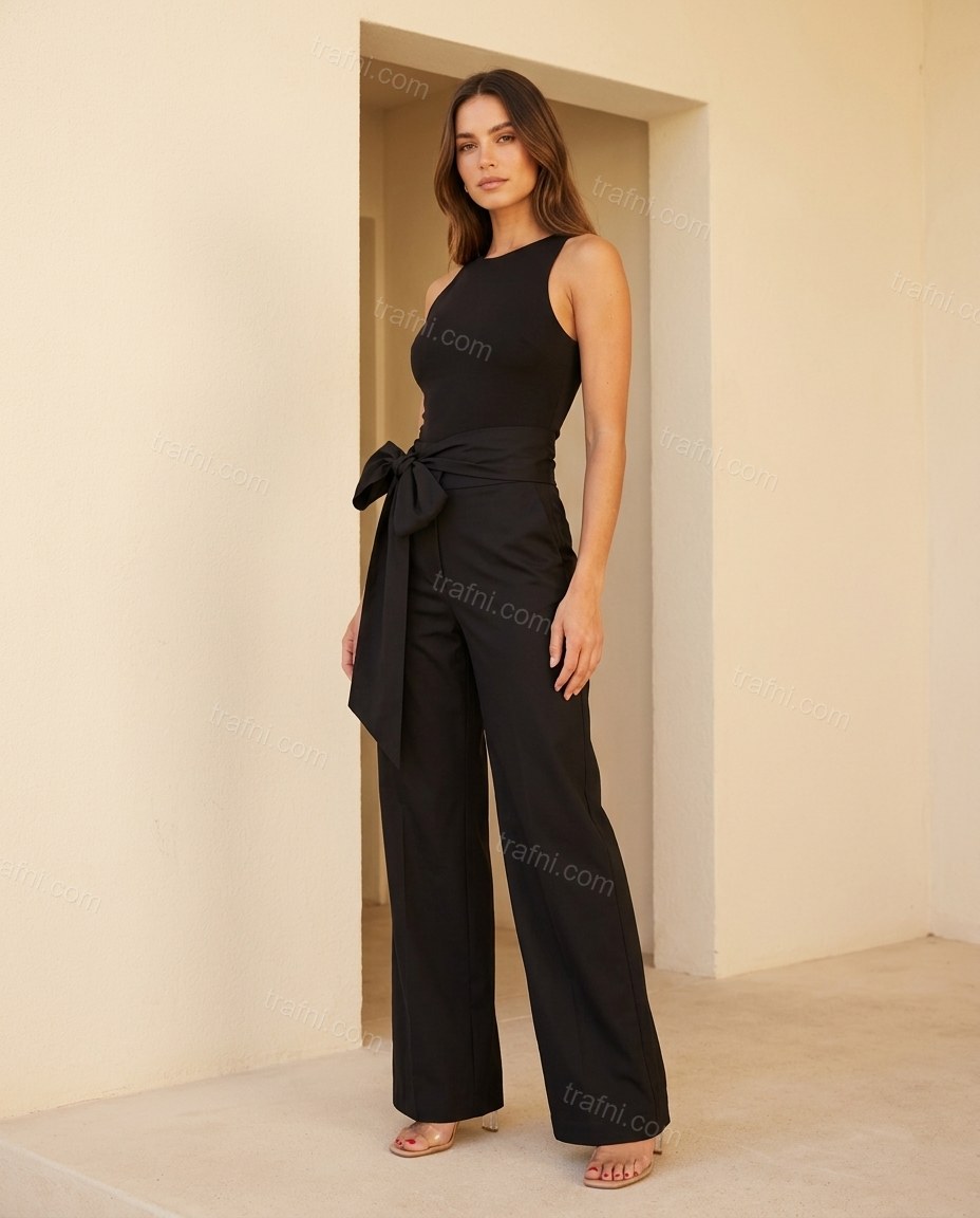 Black Printed Pants by trafni.com
