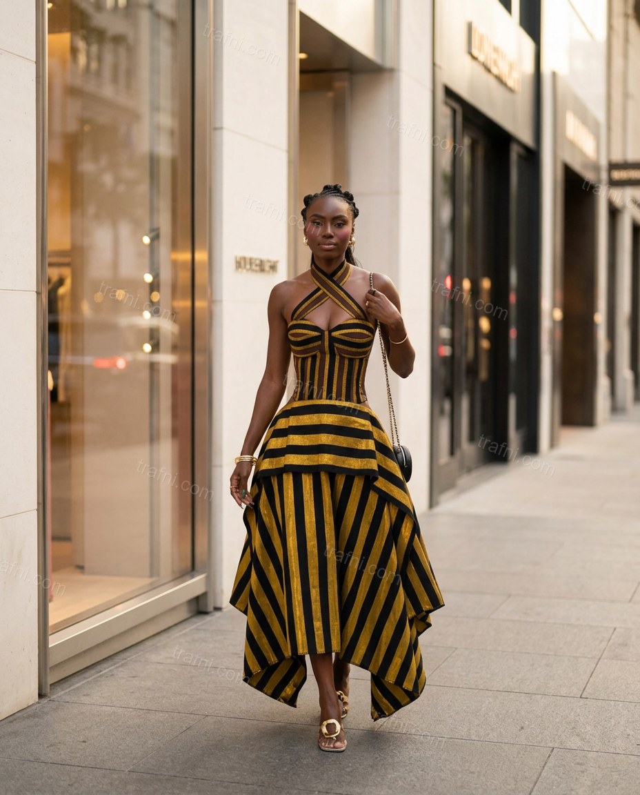 Gold Elevated Jacquard Maxi Dress by trafni.com
