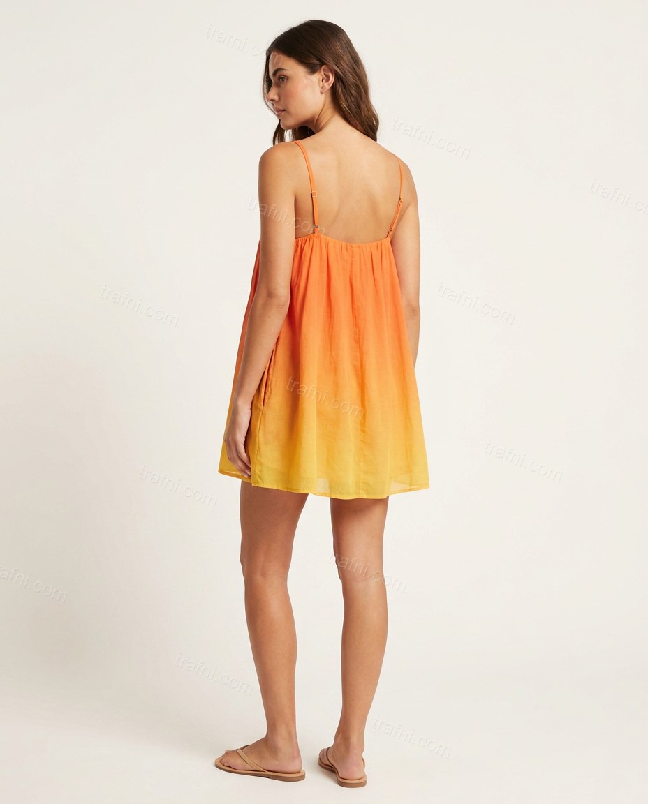 Orange Romantic Embroidered Mini Dress by trafni.com