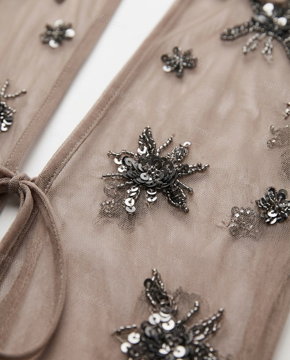 Taupe Abstract Outerwear, close-up of abstract, by trafni.com