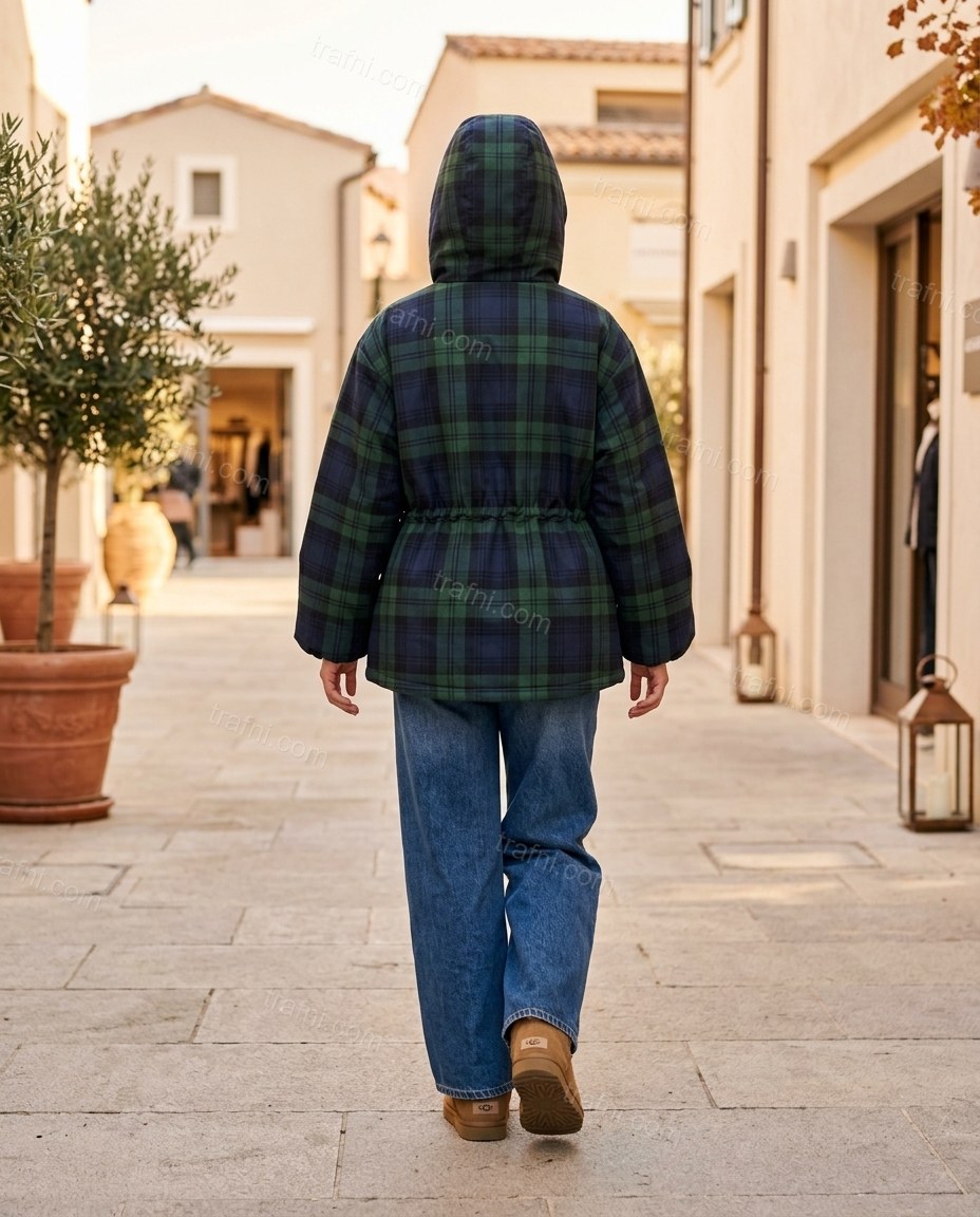 Dark Blue Plaid Jacket, alternate use-case lifestyle view, by trafni.com