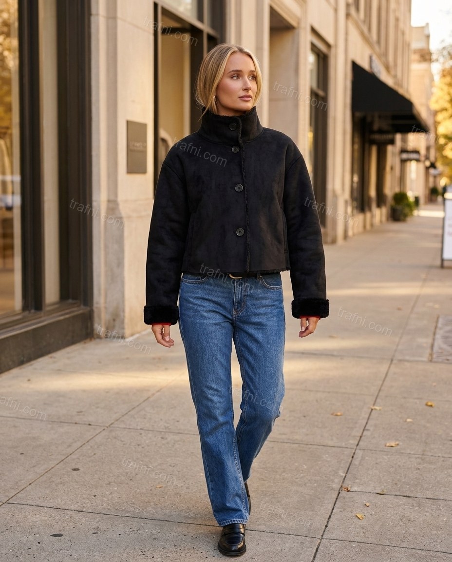 Black Jacket, alternate use-case lifestyle view, by trafni.com