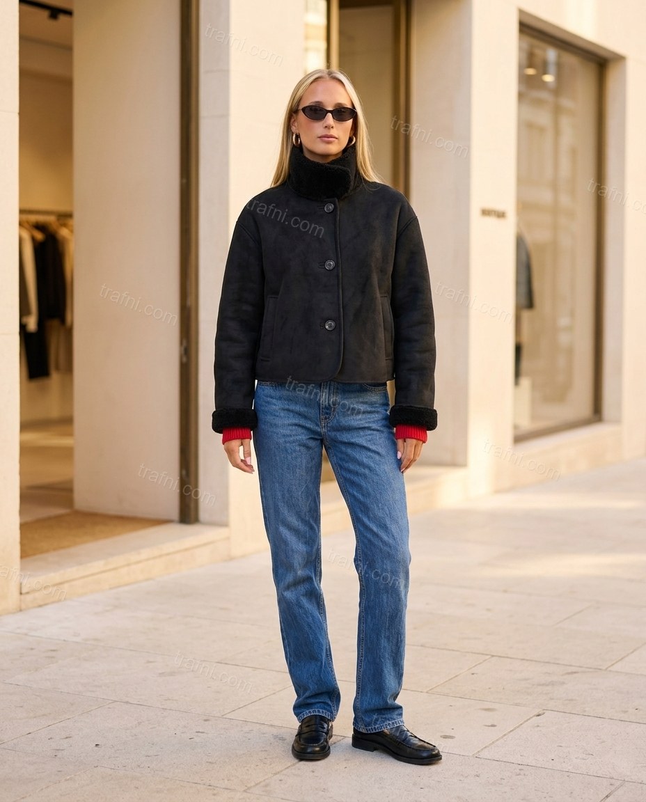 Black Jacket, full-length hero view, by trafni.com