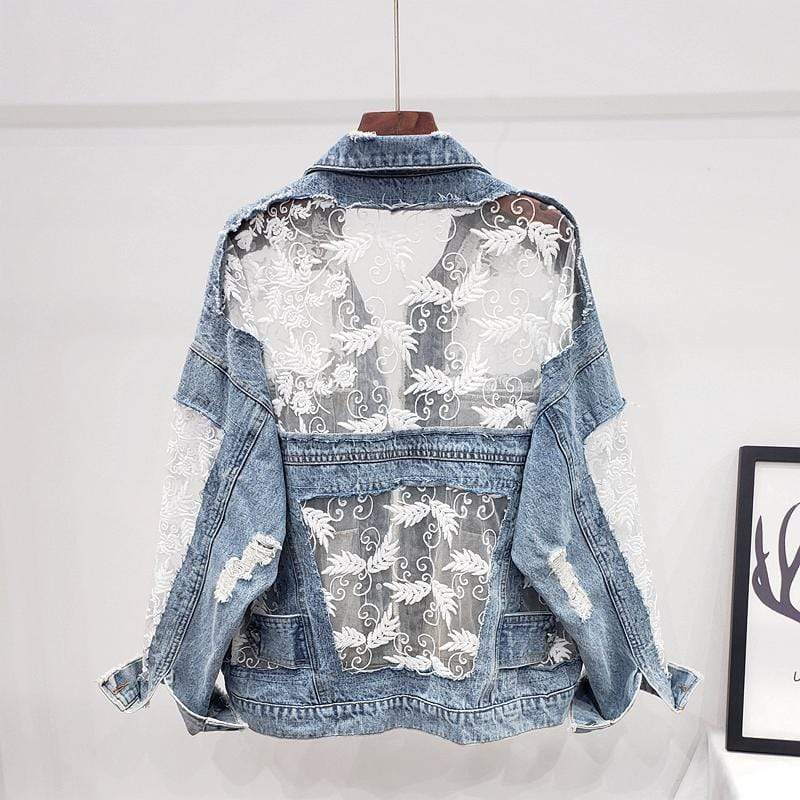 Dike Lace Denim Jacket-CALLISTARI