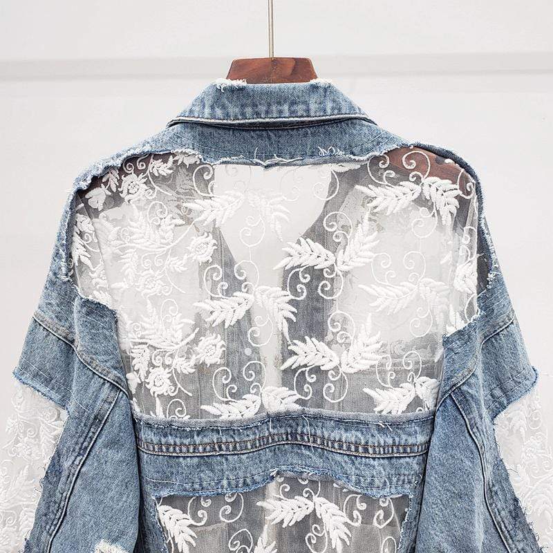 Dike Lace Denim Jacket-CALLISTARI