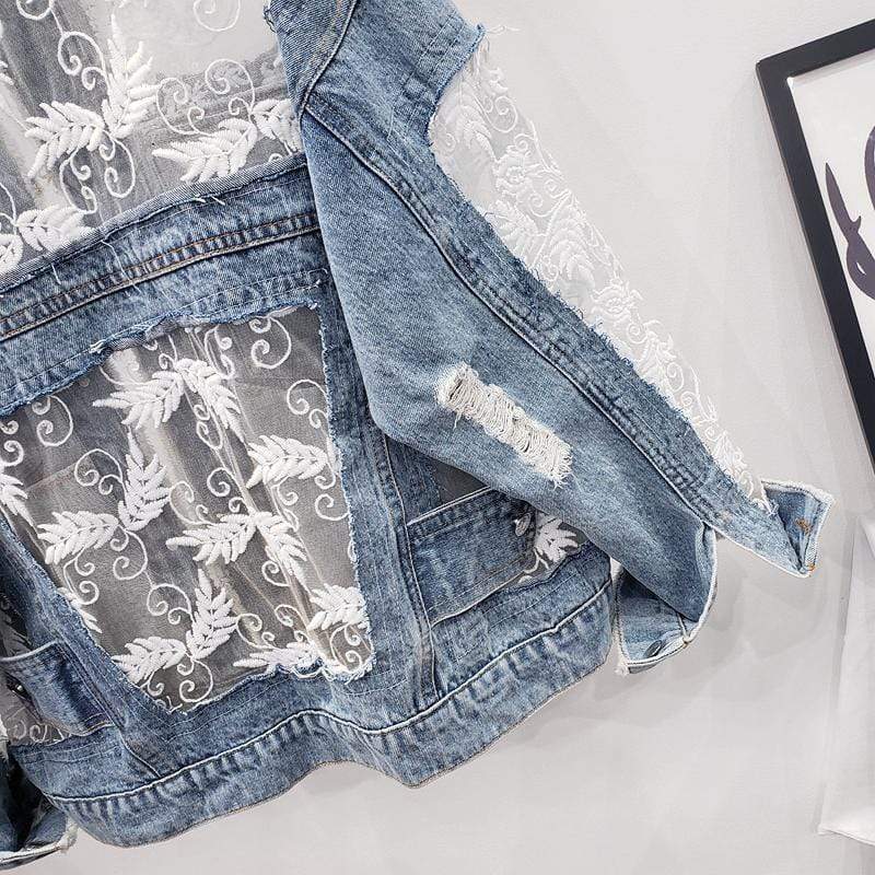 Dike Lace Denim Jacket-CALLISTARI