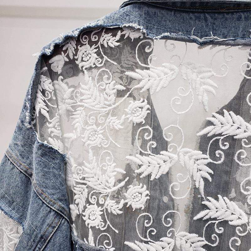 Dike Lace Denim Jacket-CALLISTARI
