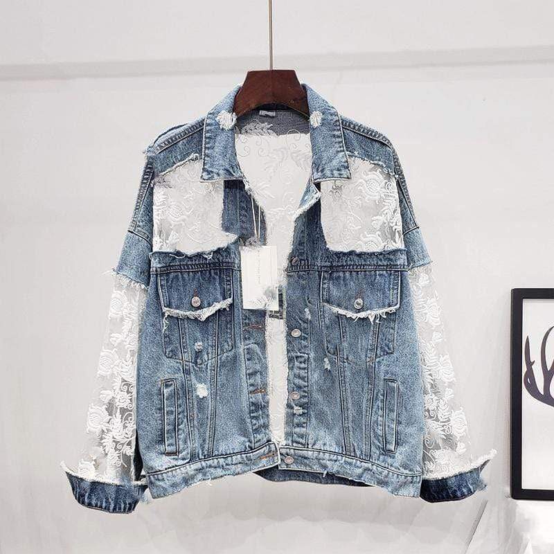 Dike Lace Denim Jacket-CALLISTARI