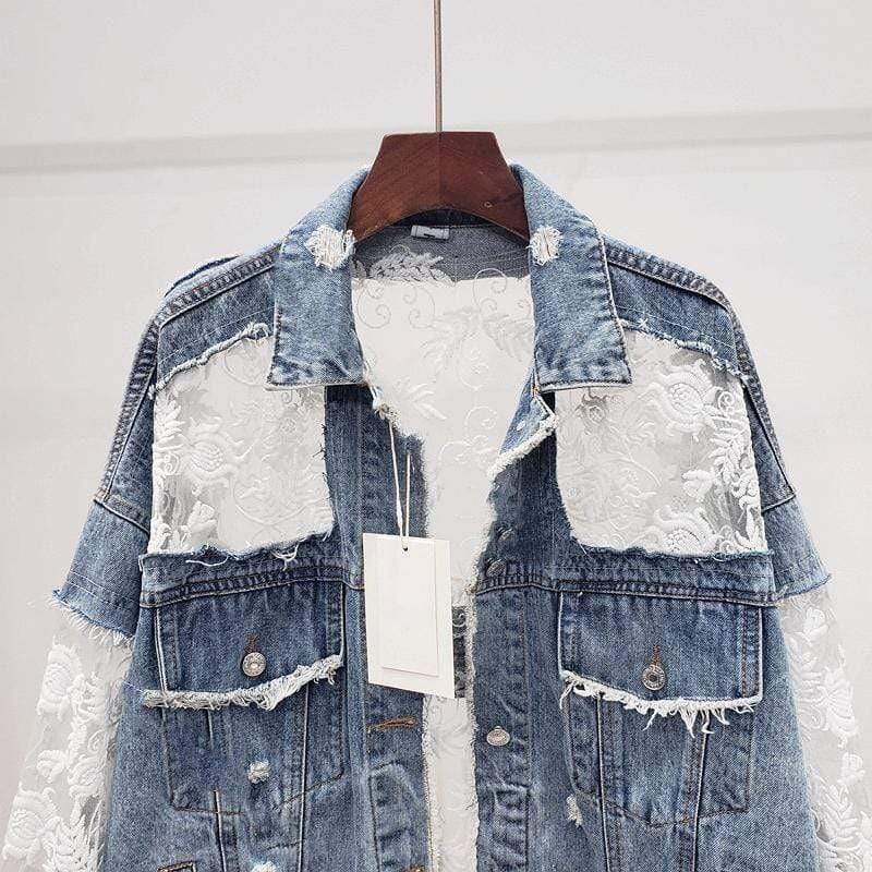 Dike Lace Denim Jacket-CALLISTARI