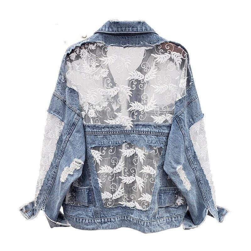 Dike Lace Denim Jacket-CALLISTARI