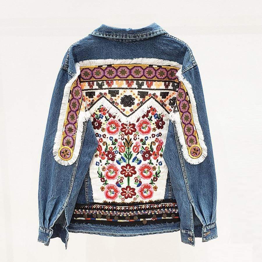 Maya Embroidered Denim Jacket - wickedafstore
