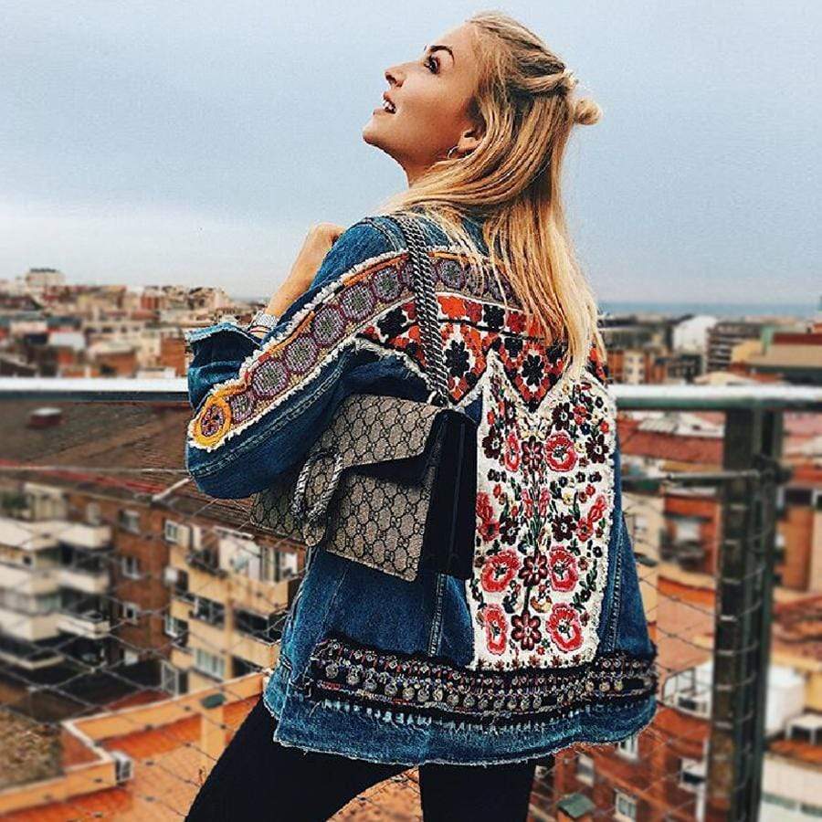 Maya Embroidered Denim Jacket - wickedafstore