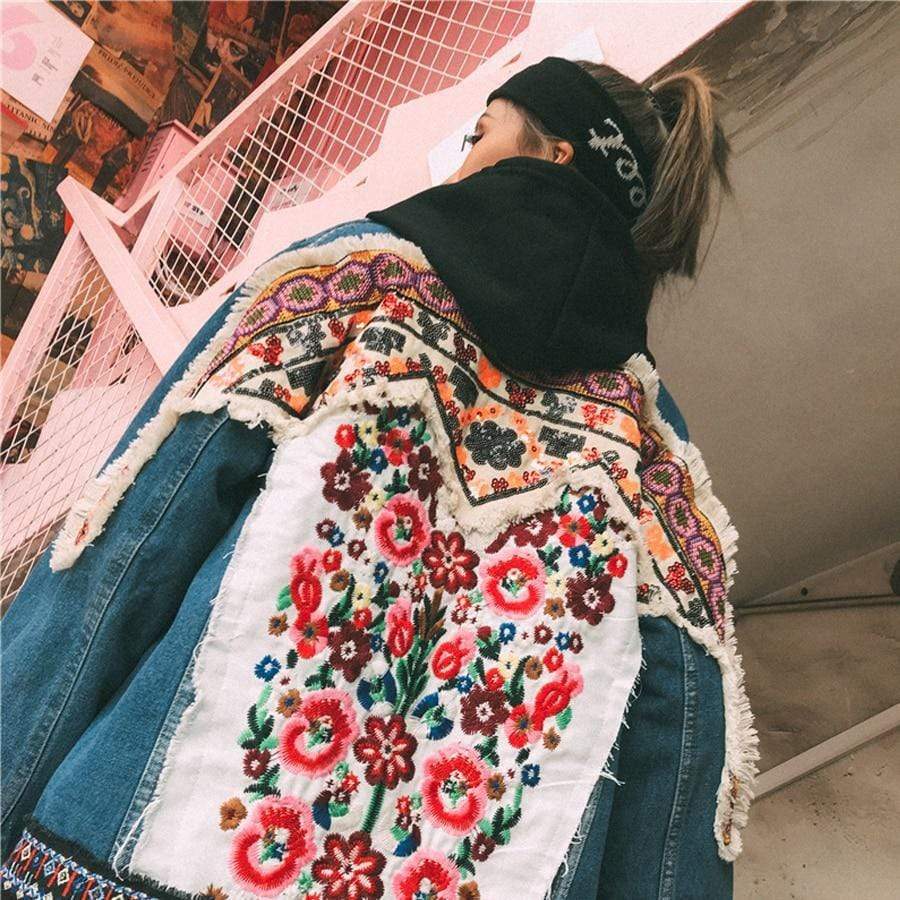 Maya Embroidered Denim Jacket - wickedafstore