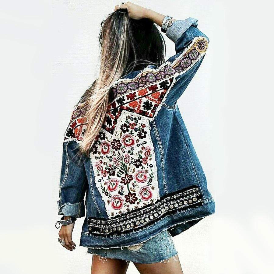 Maya Embroidered Denim Jacket - wickedafstore
