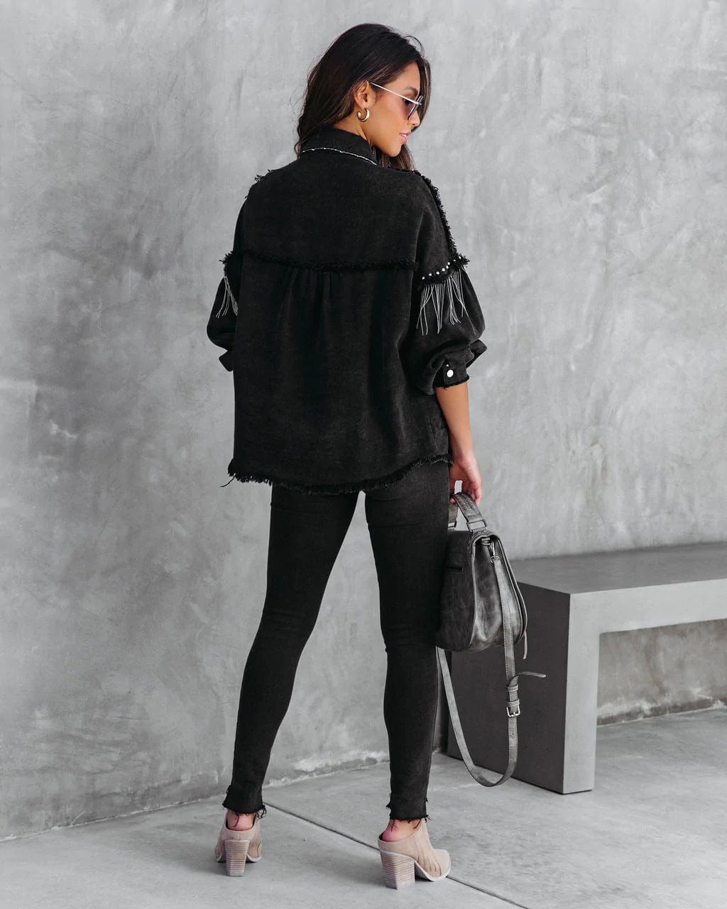 Chain Rivet Denim Jacket-CALLISTARI