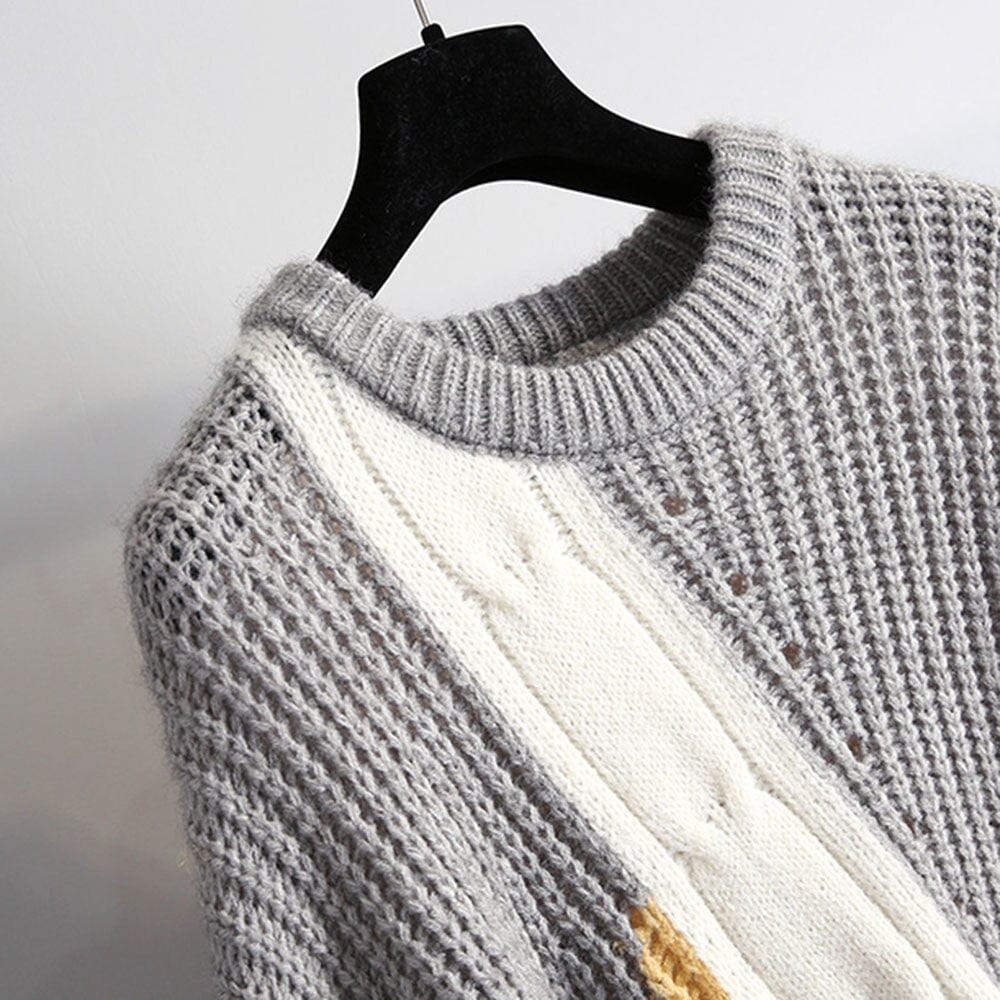 Lelya Denim Patchwork Sweater-CALLISTARI