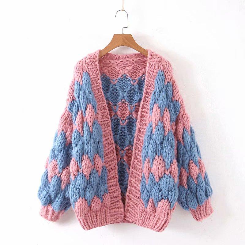 wickedafstore Pink / One Size Camila Chunky Cardigan